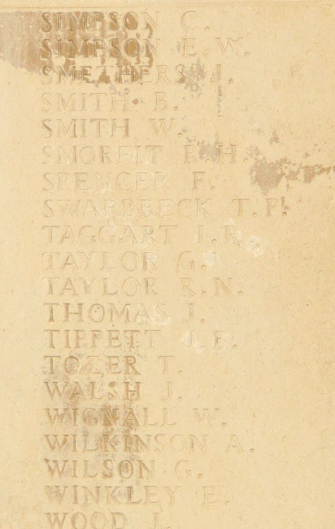 Yorkshire Regiment Names on the Cambrai Memorial (4)