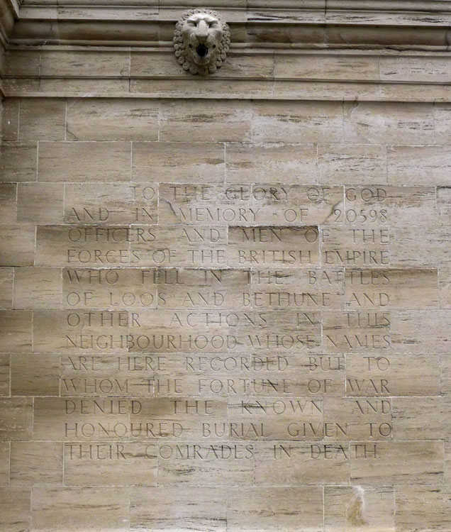The Main Dedication of the Loos Memorial
