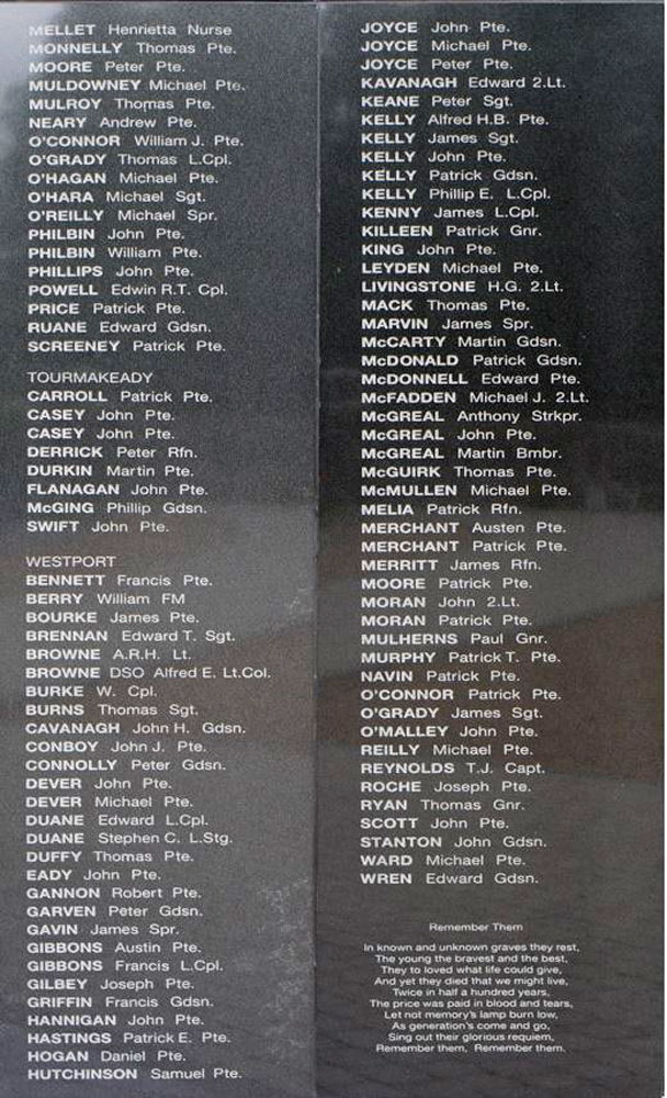 The panel containing Sapper Regan's name