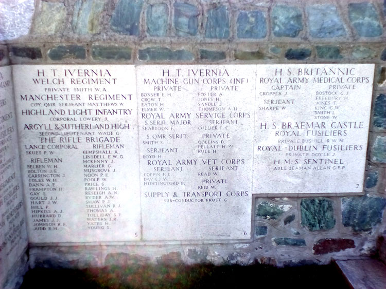 Albert William Ryder's Name on the Mikra Memorial (lower left)