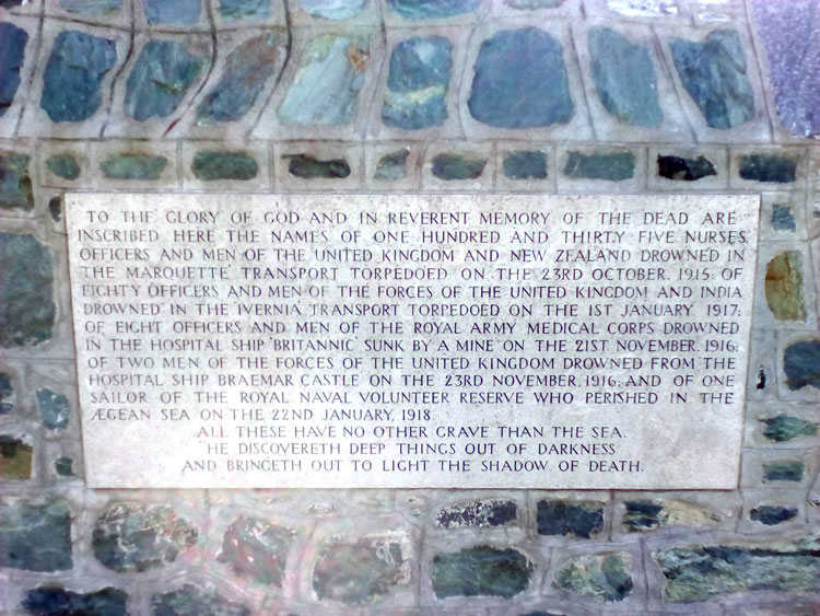 Albert William Ryder's Name on the Mikra Memorial (lower left)