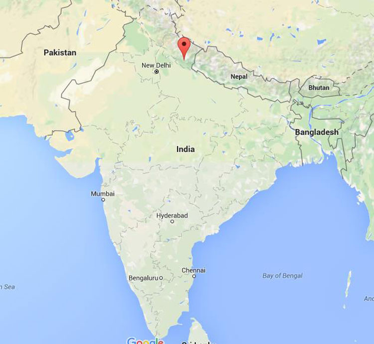 The Location of Naintal in India