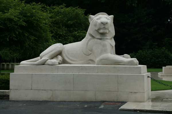 ne of the Lions Guarding the Ploegsteert Memorial